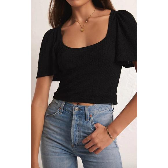 NEW Z SUPPLY maxine knit top in black - Picture 5 of 7